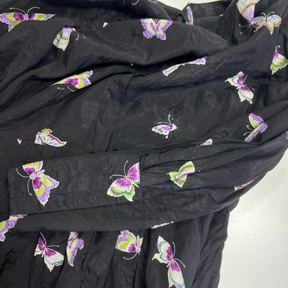 & Other Stories Butterfly Printed Silk Blend Dress Size US 8 Long Sleeve - Picture 13 of 16